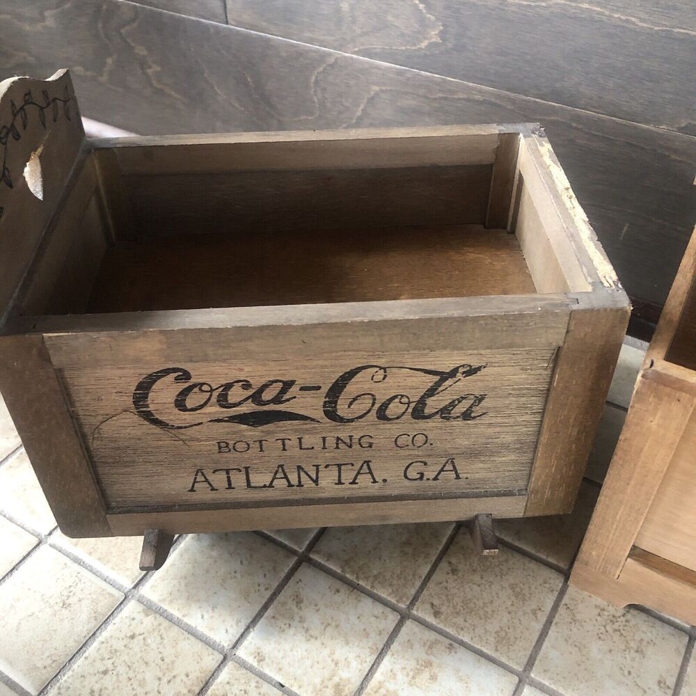 Vitange Coca Cola Wood Box coke advertising Bottling Co Atlanta GA -5 P… - Picture 7 of 16